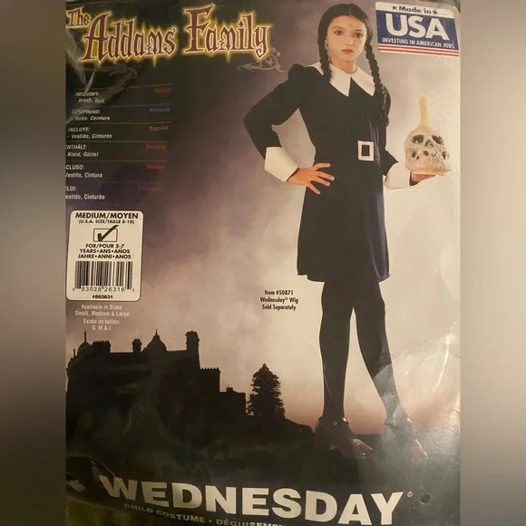 Wednesday halloween custom. Size 8-10. Fits a 5-7years old girl. - Picture 1 of 2